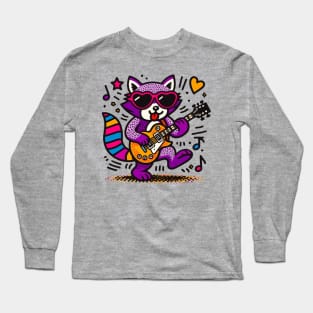 Rockin' Raccoon - Keith Haring inspired design Long Sleeve T-Shirt